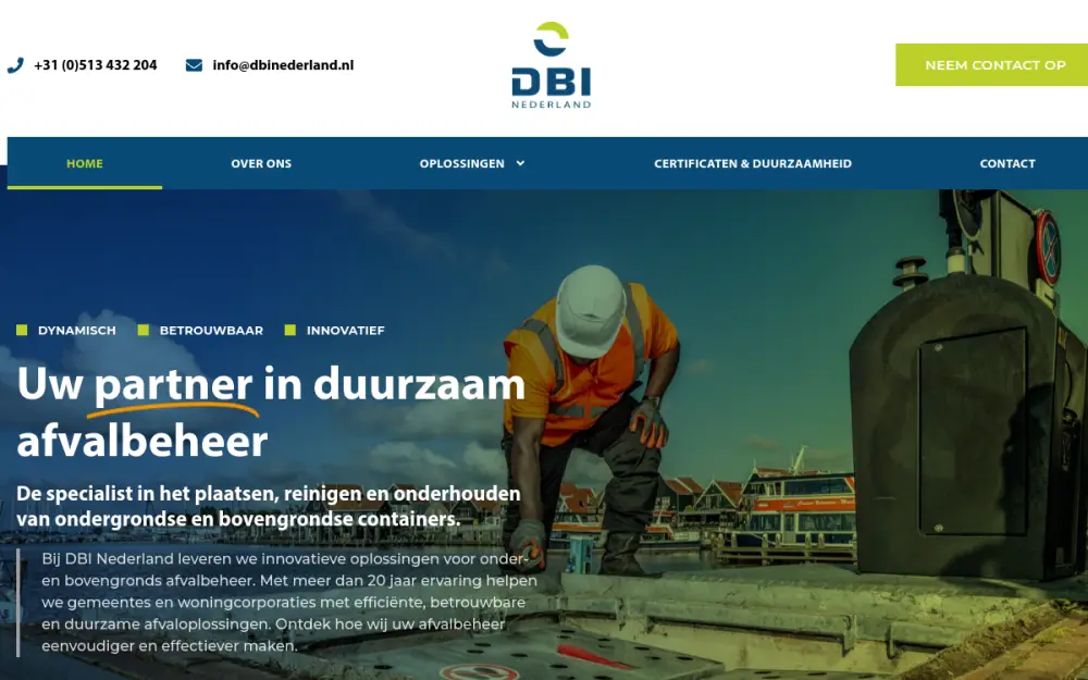 Website van DBI Nederland