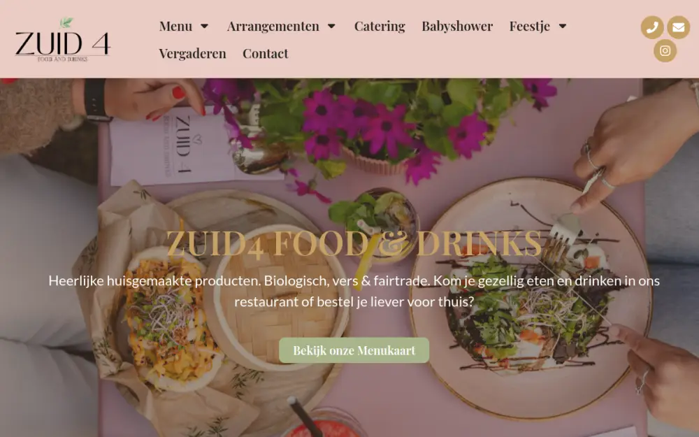 Website van Zuid4 Food & Drinks